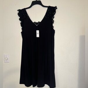 NWT LARGE LOFT black shift dress. NEW WITH TAGS MSRP 80.00